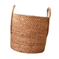 Magideal - Cesta Tejida Para Maceta, Contenedor Para Decoración Del Hogar, Cesta De Flores Portátil Multiusos, Maceta Para Dormitorio, Oficina, Balcón, Porche Medio