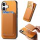 thumbnail image 1 of Funda de Cuero Magnética con Tarjetero para iPhone 16 Cubierta Delgada Amarillo, 1 of 5