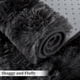 thumbnail image 5 of Alfombra CAROMIO 61x183cm Pasillo de Peluche Negro y Gris, 5 of 7
