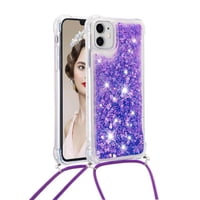 Funda Foxdock Para Iphone 11 Con Cuerda Ajustable, Brillo Líquido, Protección Antigolpes Y Lente – Ideal Para Regalo