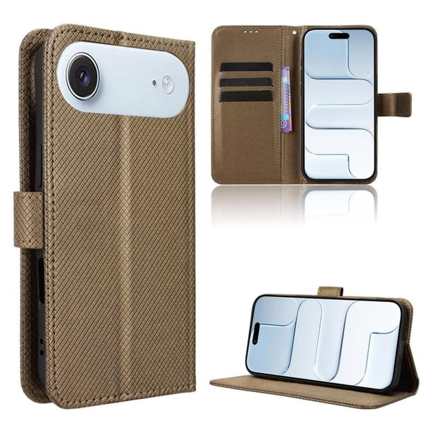 Funda Billetera para iPhone 17E con Ranuras y Soporte Negro