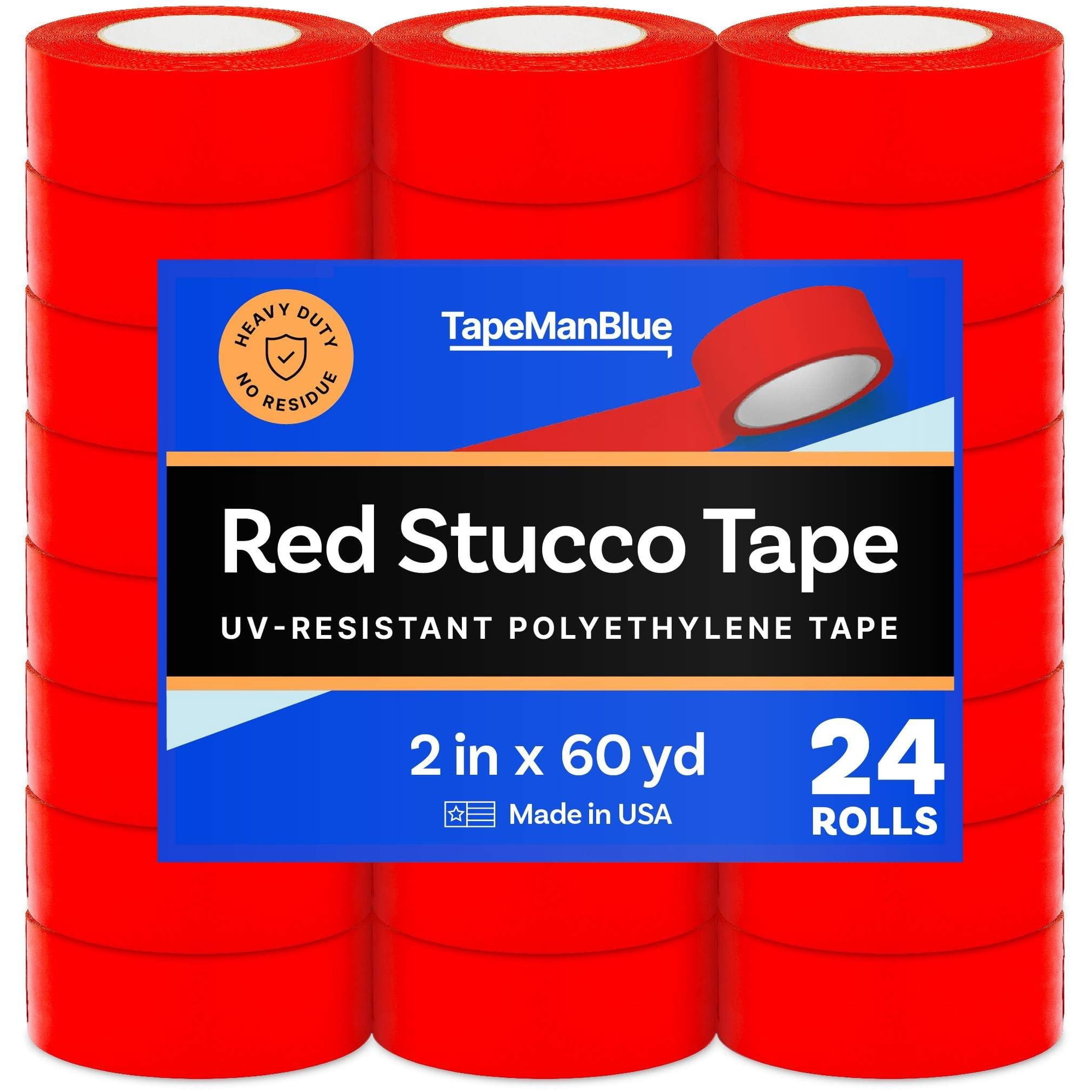Tapemanblue - Cinta Adhesiva De Polietileno Resistente A Los Rayos Uv, Color Azul Y Rojo, 2 Pulgadas X 55 M