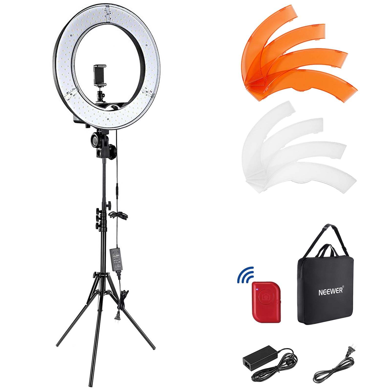 Neewer - Ring Light Rl 18 Led De 55 W 5600 K Con Soporte Y Soporte Para Teléfono