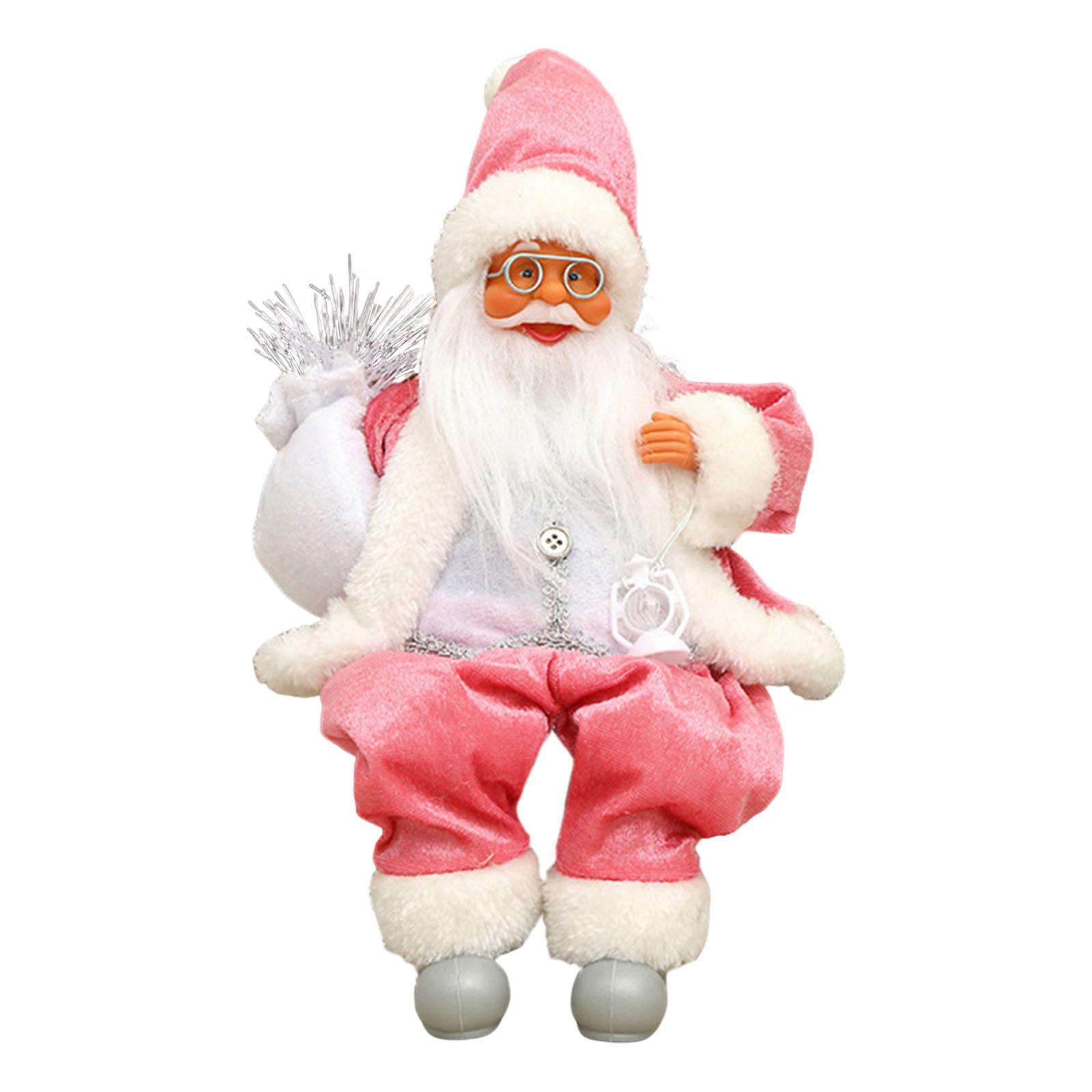 Bothyi - Figura De Papá Noel Sentado Decoración Navideña Para Mesa De Chimenea De Interior 20X10X10 Cm Rosa