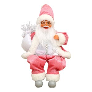 Bothyi - Figura De Papá Noel Sentado Decoración Navideña Para Mesa De Chimenea De Interior 20X10X10 Cm Rosa