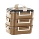 thumbnail image 1 of Fiambrera De Acero Inoxidable, Lonchera, Contenedor De Alimentos Para Cocina, Camping, Senderismo, Marrón, 1 of 5