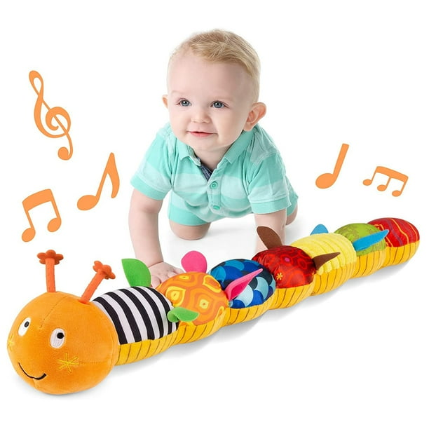 Baby Toys Musical Caterpillar,Infant Toys Stuffed Animal Toys With Ruler Design And Ring Bell,Baby Teething Toys For Tummy Time Newborn Boys Girls 1 2 3 4 Years Old