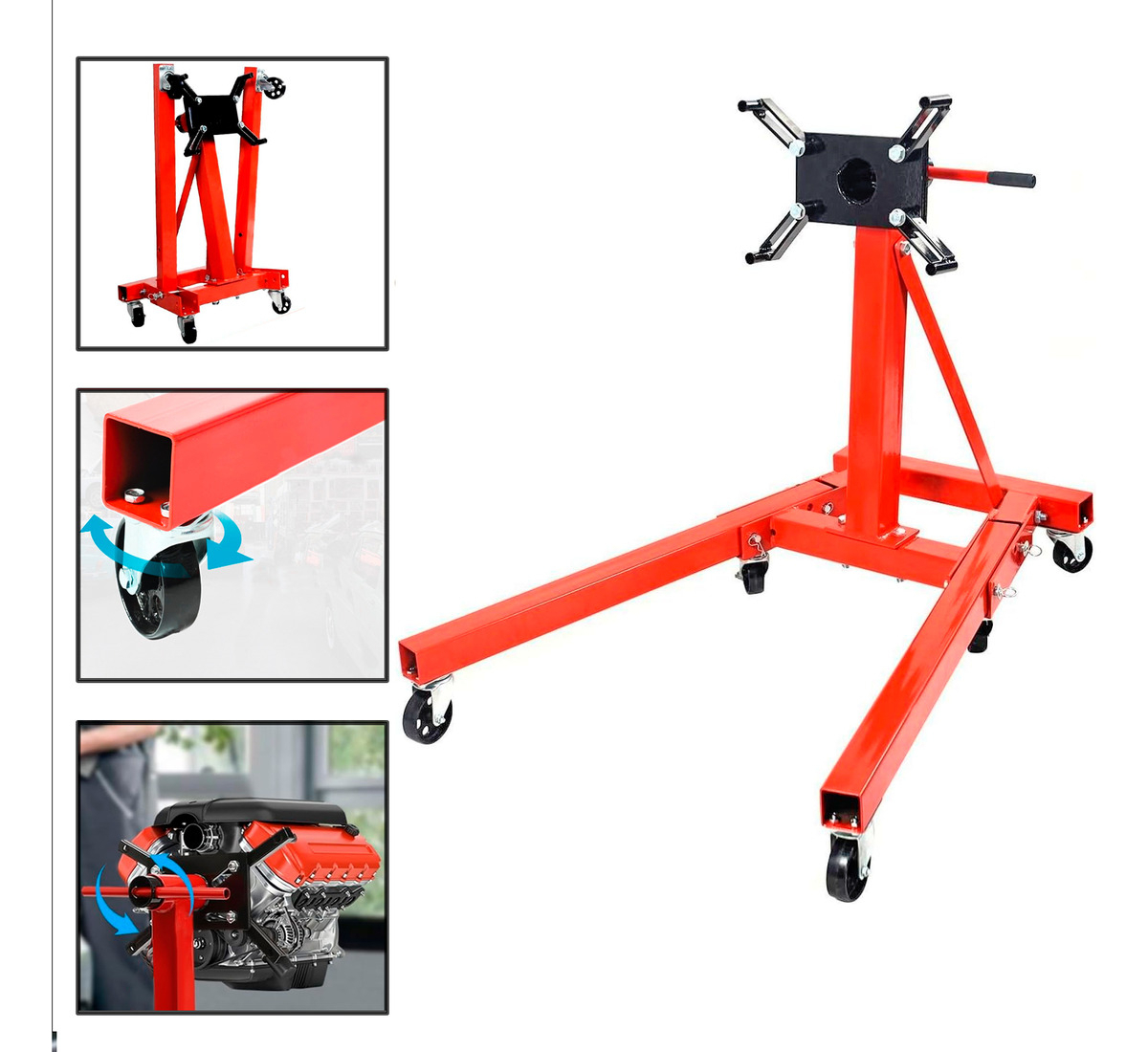 Genérico - Soporte Multibanco Para Motores 1 Ton Tipo U 360° Plegable