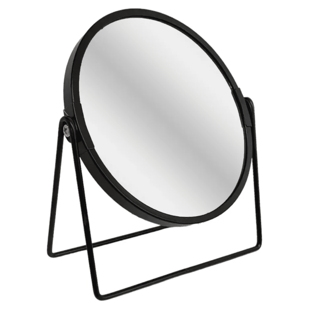 Genérica - Espejo Escritorio De Mesa Decorativo Marco Metal Negro