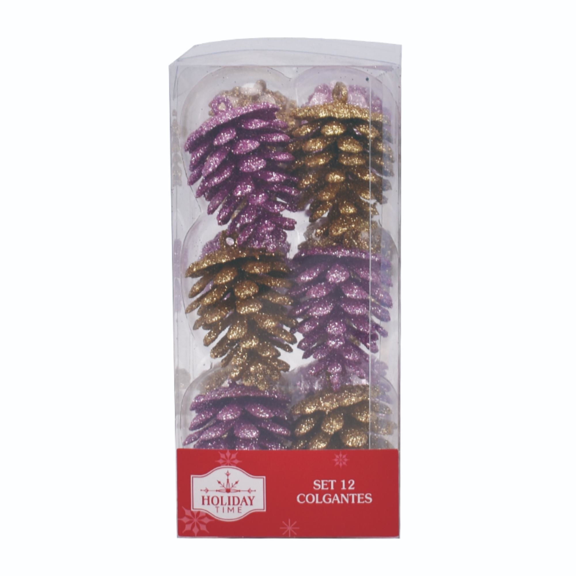 12 Colgantes Pine Rosa Holiday Time