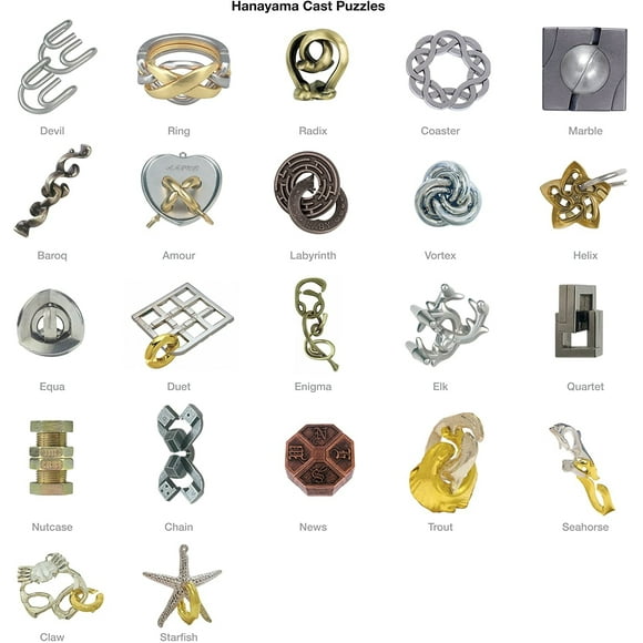 Bepuzzled ENIGMA Hanayama Cast Metal Rompecabezas rompecabezas (Nivel 6) Rompecabezas para Bepuzzled Bepuzzled