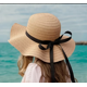 thumbnail image 2 of 1pc Summer Fashion Simple Black Strap Wavy Edge Straw Sun Hat with Chin Strap, Suitable for Outdoor Travel and Beach Vacation, 2 of 2