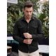 thumbnail image 4 of INSPIRE CHIC Camisa de Trabajo Casual para Hombre con Bolsillos en el Pecho, Manga Larga, Camisa de Carga para Exteriores XL Negro, 4 of 6