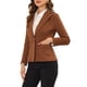 thumbnail image 4 of INSPIRE CHIC Chaqueta de Trabajo para Mujer de Imitación de Gamuza con Solapa y Mangas Largas Talla L Caramelo, 4 of 6