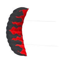 Ioensy - Cometa De Paracaídas De 2 M, Dos Líneas, 30 M, Para Niños, Adultos, Niñas, Color Rojo Y Negro