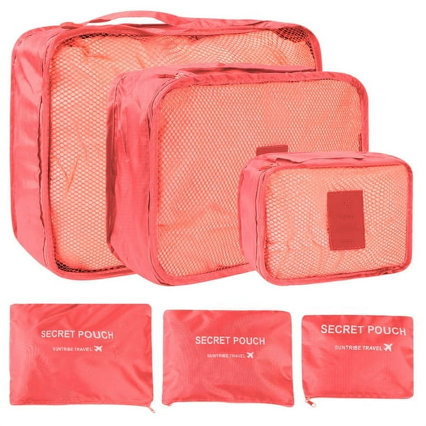 6pcs Set Travel Suitcase Organizer Bags, Luggage Packing Cubes For Travel Organizer, Shoe Clothes Luggage Storage Bags,