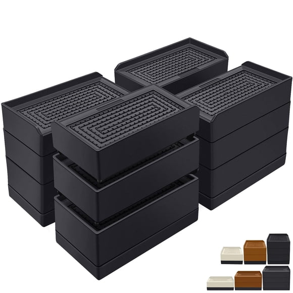 Alzadores de Muebles ANNKUT 10 cm Negro Pack de 4 (590 kg)
