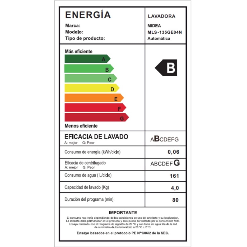 Midea MLS-135GE04N 13.5 kg Gris, foto 6