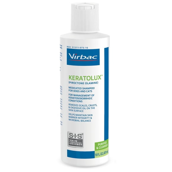 Shampoo medicado Virbac KERATOLUX 473 ml para perros y gatos