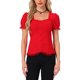 thumbnail image 1 of INSPIRE CHIC Camisa Victoriana para Mujeres Regreso a Clases Cuello de Corazón Manga Abullonada Halloween Blusa Gótica con Cordones S Roja, 1 of 6