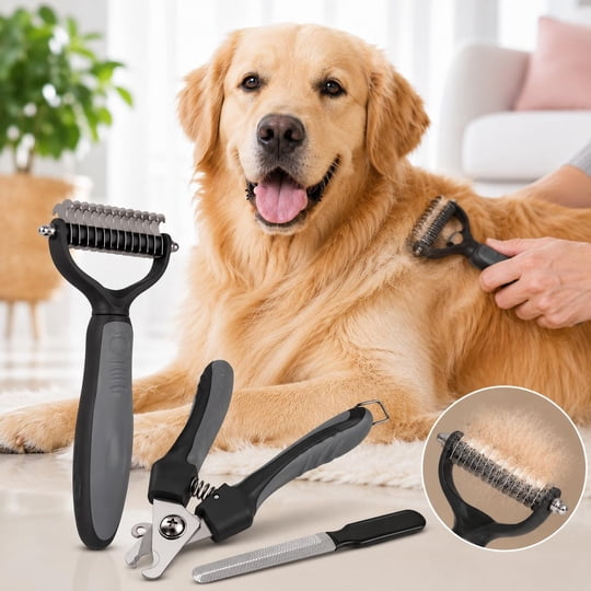 Jagima - Peine Deslanador Perro Gato Cortaúñas Lima Kit Aseo