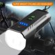 thumbnail image 2 of Luz delantera para bicicleta con bocina, 1000 lúmenes, recargable vía USB, resistente al agua, para ciclismo nocturno, 8 modos, 2 of 7
