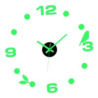 Magideal - Acrílico Luminoso Reloj De Pared Pegatinas 3D Diy Relojes De Pared Sin Marco Silencioso Ronda Relojes De Para Sala De Estar Hogar Cocina Dormit