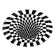 thumbnail image 1 of Alfombras Redondas De Ilusión óptica 3D Vortex, Felpudo Blanco Y Negro Para Comedor, 1 of 5