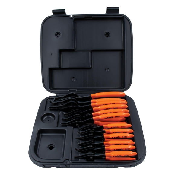 Juego de alicates Lang Tools (3495) con anillo elástico de punta fija de 12 piezas