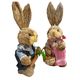 thumbnail image 4 of Estatuilla Conejito Pareja De Paja Ornamento Pascua Pequeña, 4 of 5