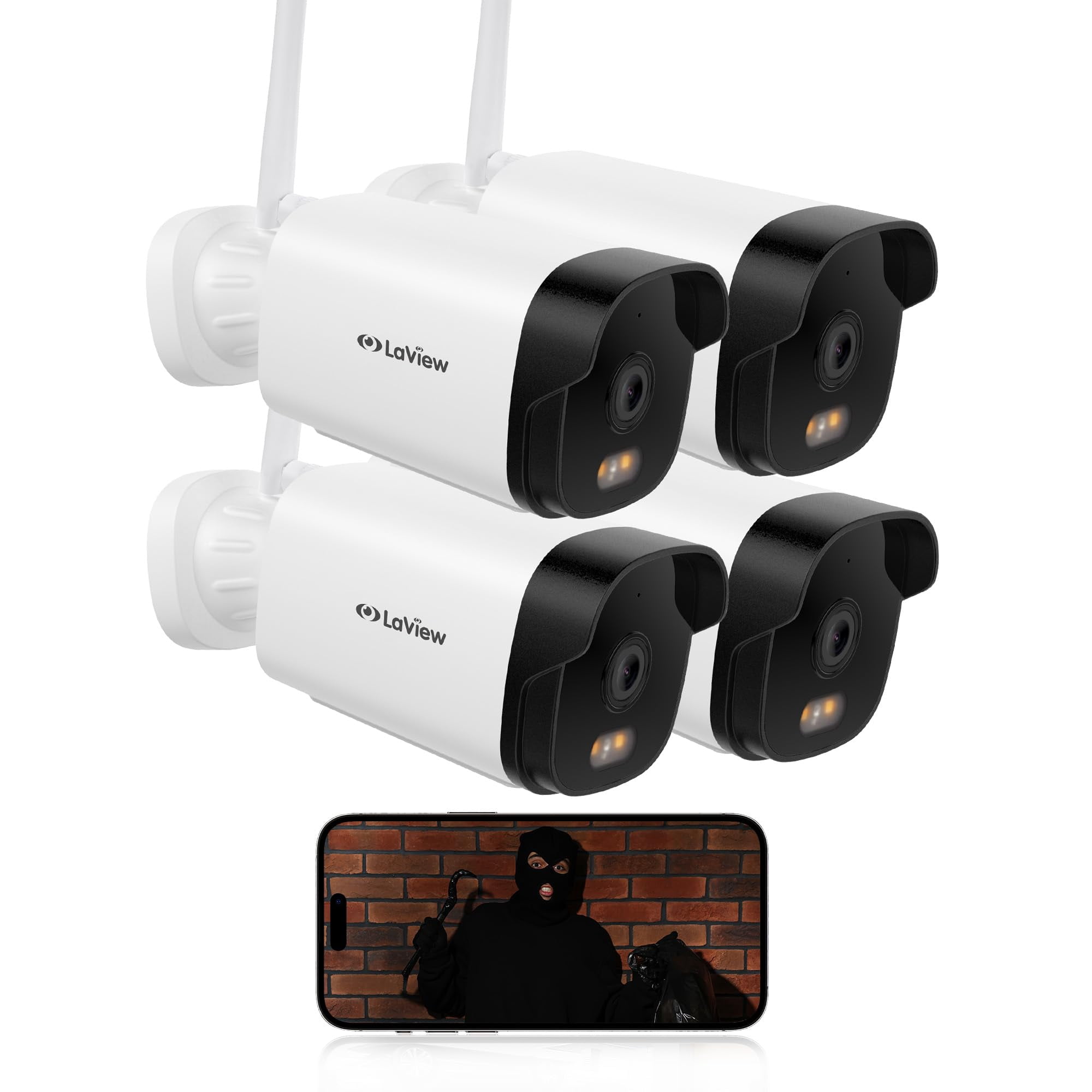 Cámaras De Seguridad Para Exterior Laview 4k 8mp Paquete De 4 Con Wifi