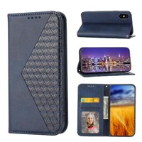 Funda Flip Foxdock Para Iphone Xs Max , Estilo Billetera Con Diseño Rombo, Correa De Mano Y Soporte, Uso Diario