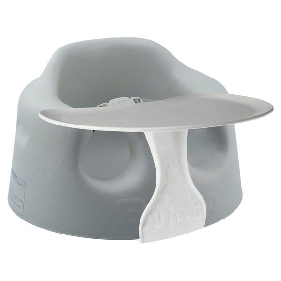 Asiento de Piso para Bebé Bumbo con Bandeja Portátil Gris 3-12 Meses