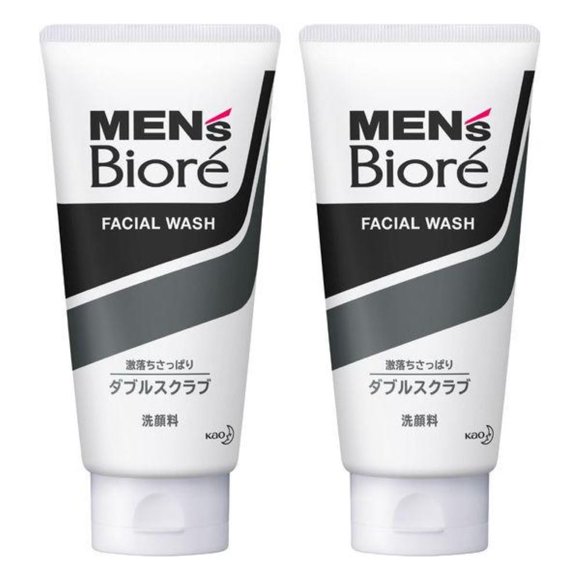 Limpiador Facial Kao Biore para Hombre Doble Exfoliación 130g Paquete de 2