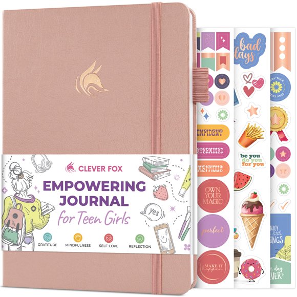 Diario Clever Fox para chicas adolescentes – Prompts en rosa dorado