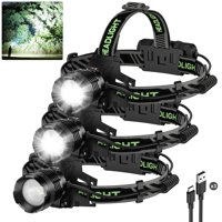 Linterna Frontal Kungf De 9000 Lúmenes Recargable Con 3 Modos Ipx6