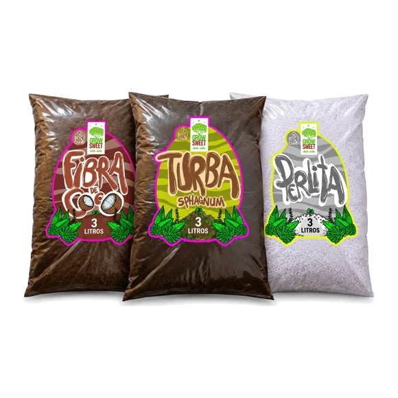 Pack para Preparar Sustrato 9 L con Fibra de Coco, Turba y Perlita para Macetas