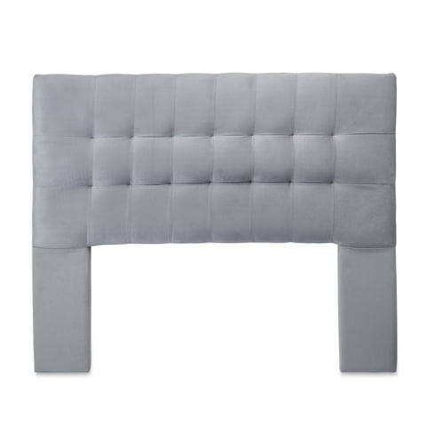 Dgb - Respaldo Cama 2 Plazas Felpa Gris Alicante Cp