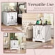 thumbnail image 3 of ON-TREND Farmhouse End Table with Charging Station, Rustic Wood Nightstand with Adjustable Shelf, 19.6"W Versatile Walnut Sofa Side Table with Barn Doors & Retro Hinges for Bedroom, Living Room, White, 3 of 3
