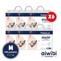 Aiwibi - 6 Paquetes Pañal Para Bebés Premium Talla M