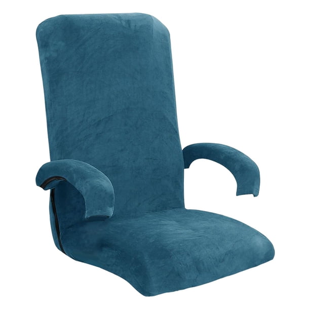 Funda Giratoria Para Silla De Ordenador Con Superficie De Terciopelo, Funda Para Silla De Ordenador, Azul