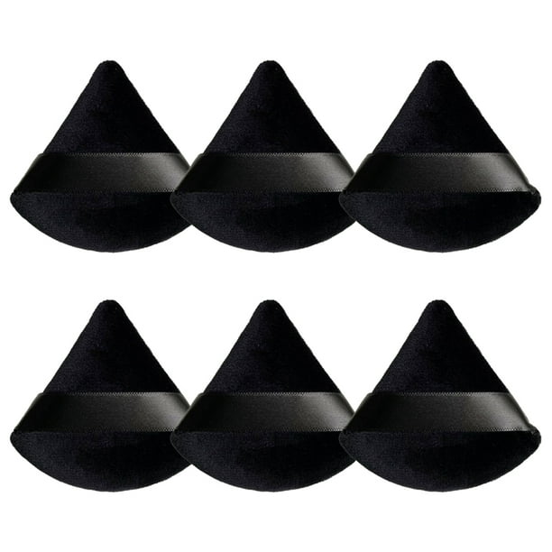 Borla de polvos faciales, borla de maquillaje triangular suave para polvos sueltos, polvos minerales, polvos corporales