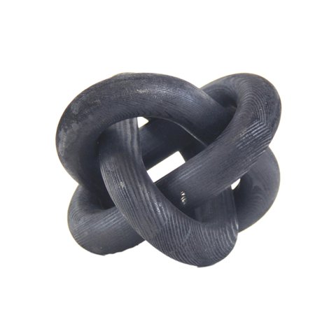 Magideal - Decoración De Cadena De Madera Nudo De Madera De 3 Eslabones Para Estantería Cafetería Estilo Bohemio Colección De Accesorios Rústico Tallado A Mano Negro