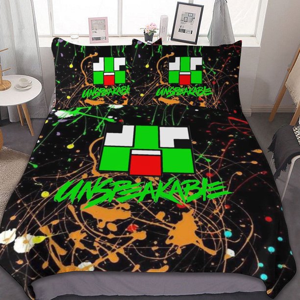 Unspeakable 3-Piece Bedding Set Warm And Comfortable Soft Duvet Cover Bed Set for Boys Girls Kids Adult Bedroom All Season