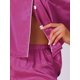 thumbnail image 5 of INSPIRE CHIC Conjunto de Pijama de Satén para Mujer, Manga Corta de Seda, Camisón Abotonado con Ribete en Contraste y Pantalones Cortos para Primavera Verano L Púrpura Rojo, 5 of 6