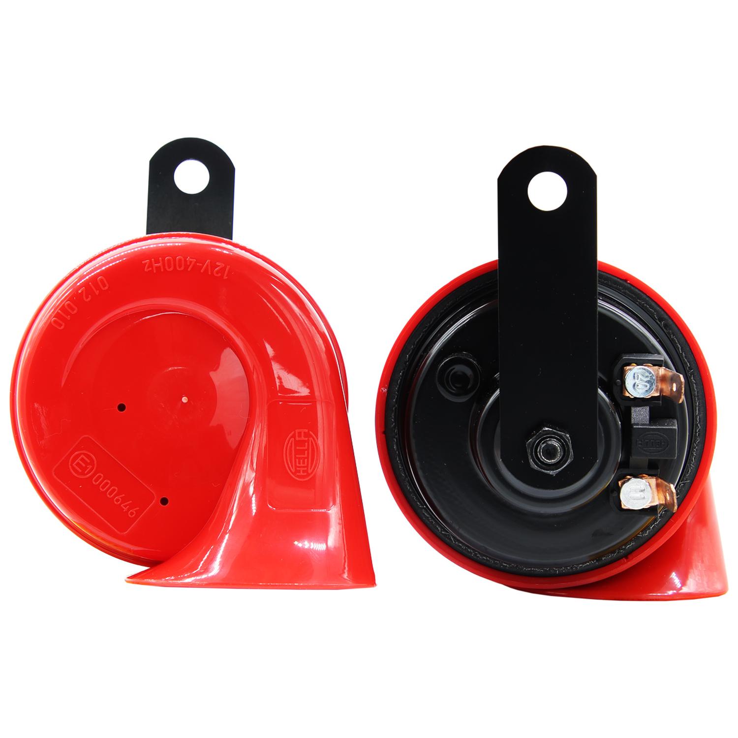 Bocina Hella Caracol Roja Alto Y Bajo 12V 72W 110Db (Par)