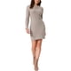 thumbnail image 1 of Vestido de punto trenzado INSPIRE CHIC para mujer con cuello redondo, manga larga, casual, otoño, invierno, línea A, por encima de la rodilla, ajustado, L Camel, 1 of 6
