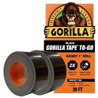 Cinta Adhesiva Gorilla Mini To-Go De 1 Cm X 9 M, Color Negro (Paquete De 2)