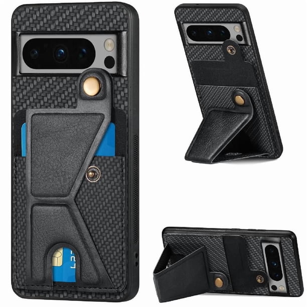 Funda Resistente para Google Pixel 8 Pro con Tarjetero y Soporte, Diseño Magnético Negro
