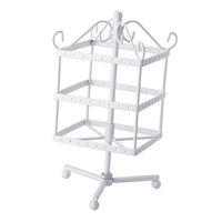 Ioensy - Soporte De Arete De Metal 3 Niveles Pantallas Para Mujeres Para Mujeres Regalo White White